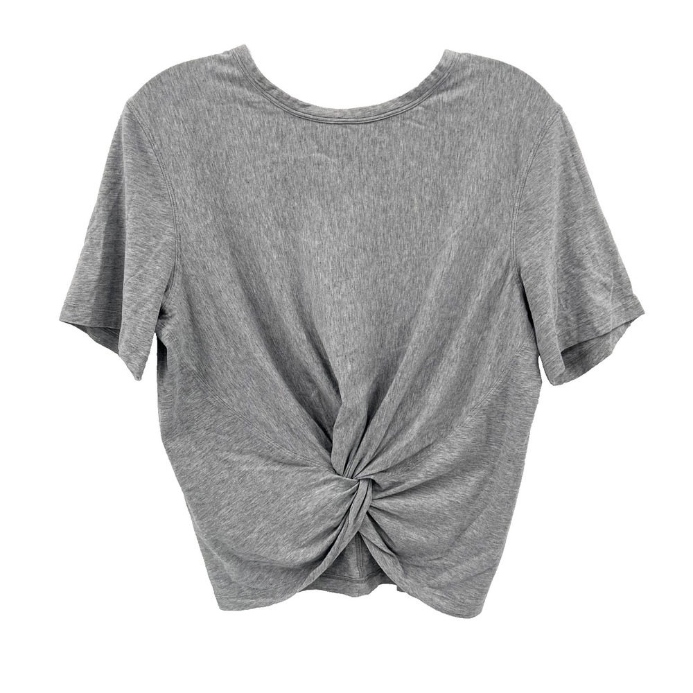 LULULEMON Women's Sz 4/6* Heathered Medium Gray Crescent Tee Pima Cotton T-Shirt